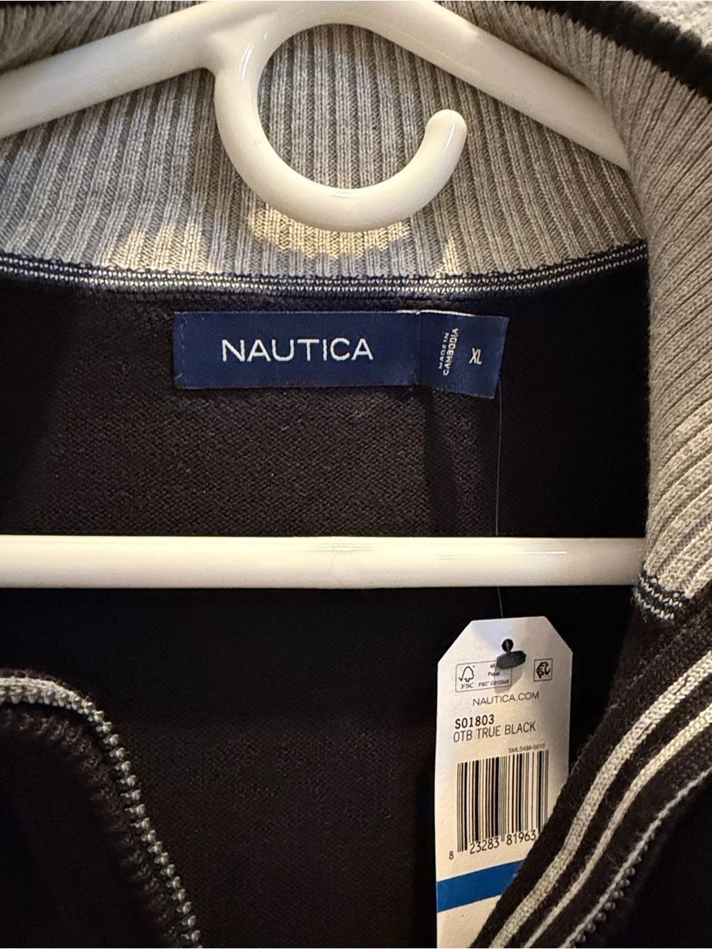 Nautica Men's Black Half-Zip Mock Neck Sweater NWT